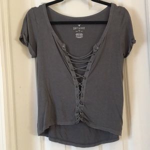 American .Eagle Cross Tie Shirt
